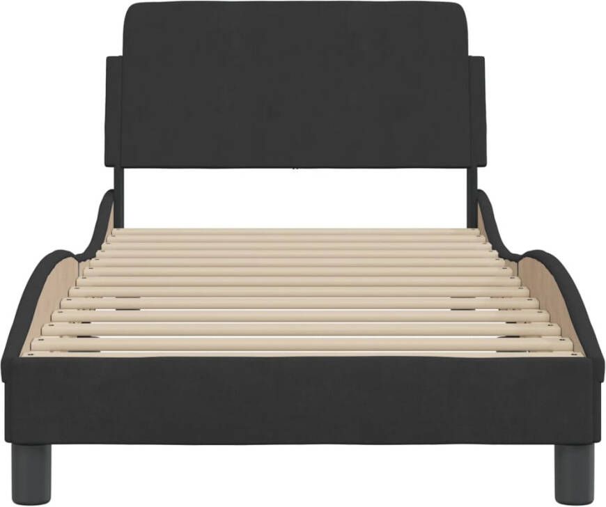 VidaXL Bedframe met hoofdeinde zonder matras 90x190 cm fluweel zwart - Foto 2
