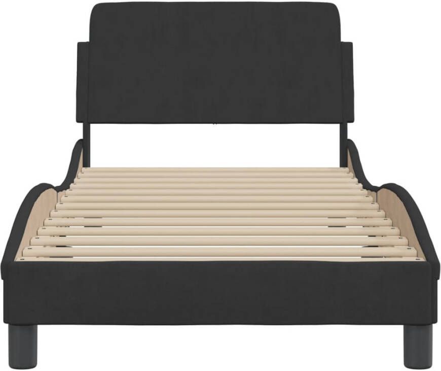 VidaXL Bedframe met hoofdeinde zonder matras 90x200 cm fluweel zwart - Foto 2