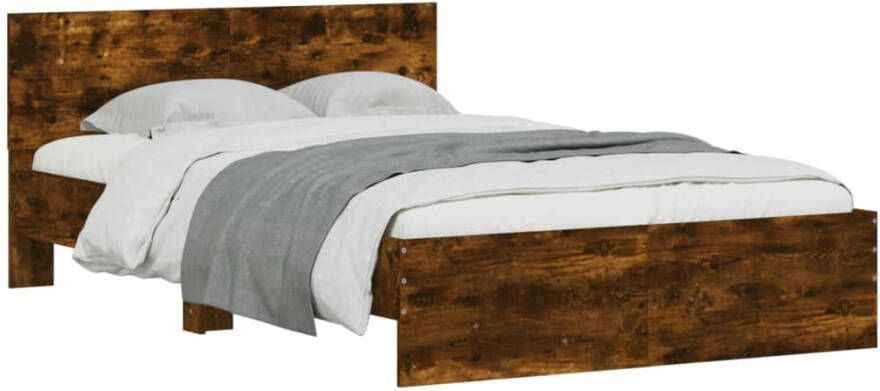 VidaXL -Bedframe-met-hoofdeinde-gerookt-eikenkleurig-120x200-cm