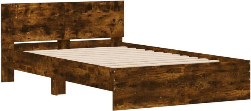 VidaXL -Bedframe-met-hoofdeinde-gerookt-eikenkleurig-120x200-cm - Foto 4