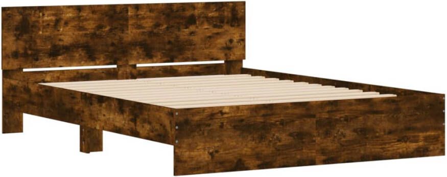 VidaXL -Bedframe-met-hoofdeinde-gerookt-eikenkleurig-150x200-cm - Foto 5