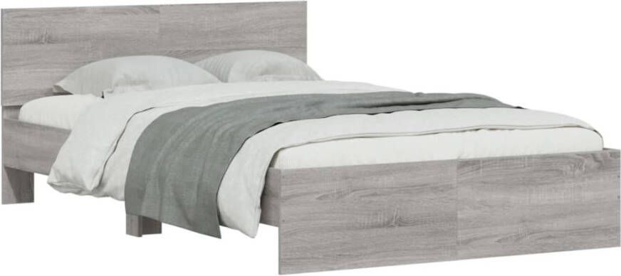 VidaXL -Bedframe-met-hoofdeinde-grijs-sonoma-eikenkleurig-120x190-cm - Foto 4