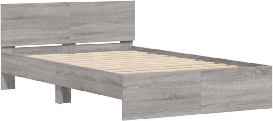 VidaXL -Bedframe-met-hoofdeinde-grijs-sonoma-eikenkleurig-120x190-cm - Foto 3