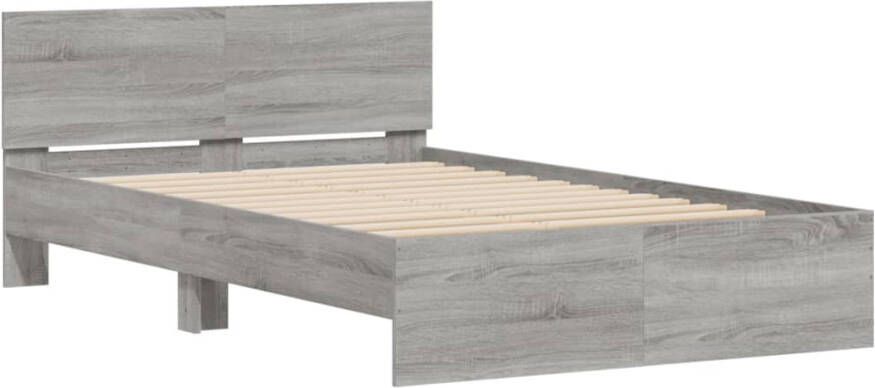 VidaXL -Bedframe-met-hoofdeinde-grijs-sonoma-eikenkleurig-135x190-cm - Foto 5