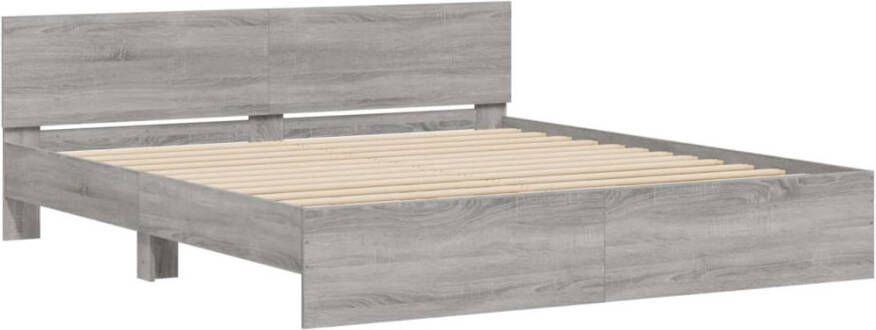 VidaXL -Bedframe-met-hoofdeinde-grijs-sonoma-eikenkleurig-180x200-cm - Foto 4