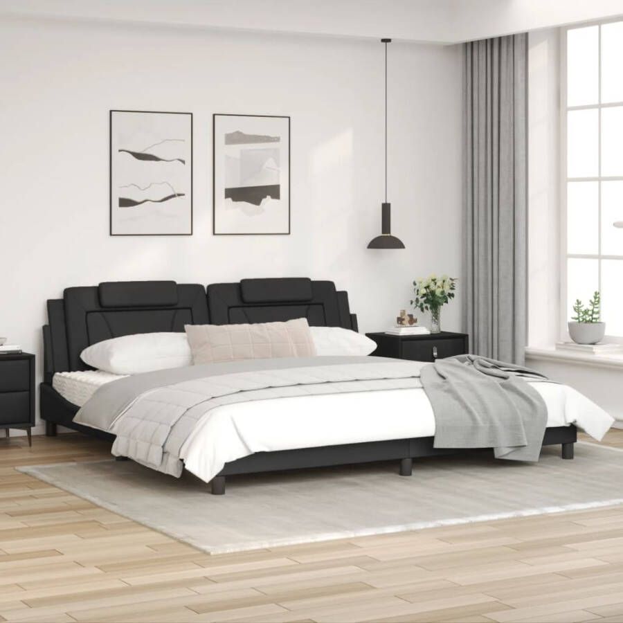 VidaXL Bedframe Viana zonder matras kunstleer zwart 200x200 cm