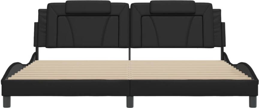 VidaXL Bedframe Viana zonder matras kunstleer zwart 200x200 cm - Foto 5