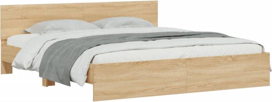 VidaXL -Bedframe-met-hoofdeinde-sonoma-eikenkleur-180x200-cm