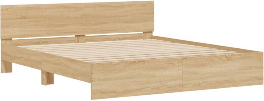 VidaXL -Bedframe-met-hoofdeinde-sonoma-eikenkleur-180x200-cm - Foto 4