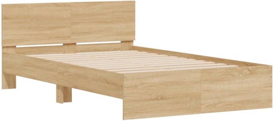 VidaXL -Bedframe-met-hoofdeinde-sonoma-eikenkleurig-120x190-cm - Foto 4