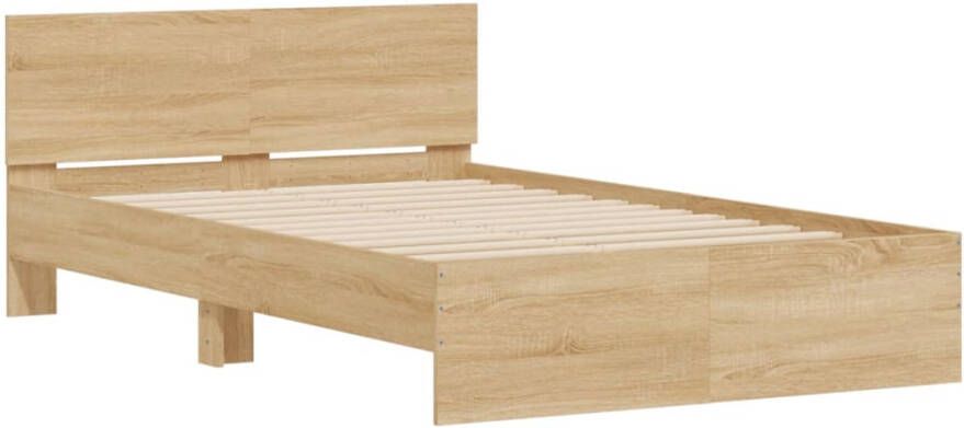 VidaXL -Bedframe-met-hoofdeinde-sonoma-eikenkleurig-120x200-cm - Foto 4