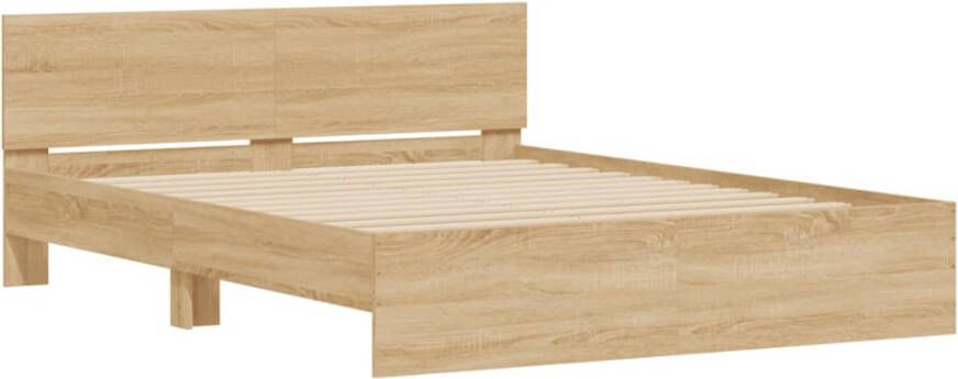 VidaXL -Bedframe-met-hoofdeinde-sonoma-eikenkleurig-140x190-cm - Foto 4