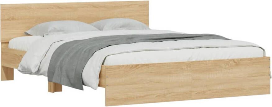 VidaXL -Bedframe-met-hoofdeinde-sonoma-eikenkleurig-150x200-cm