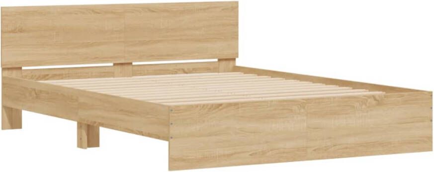 VidaXL -Bedframe-met-hoofdeinde-sonoma-eikenkleurig-150x200-cm - Foto 4