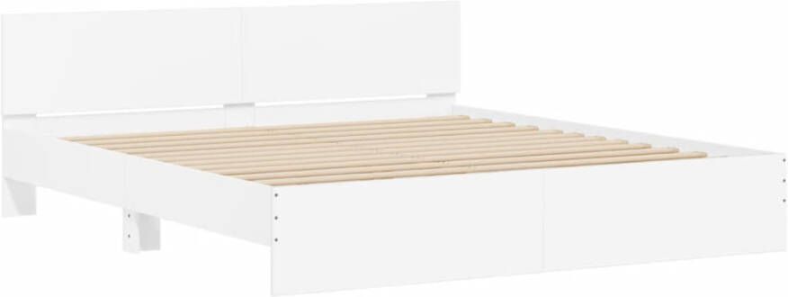 VidaXL -Bedframe-met-hoofdeinde-wit-160x200-cm - Foto 4