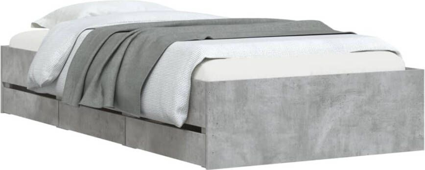 VidaXL -Bedframe-met-lades-bewerkt-hout-betongrijs-100x200-cm - Foto 4