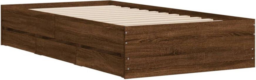 VidaXL -Bedframe-met-lades-bewerkt-hout-bruin-eikenkleurig-90x200-cm - Foto 5