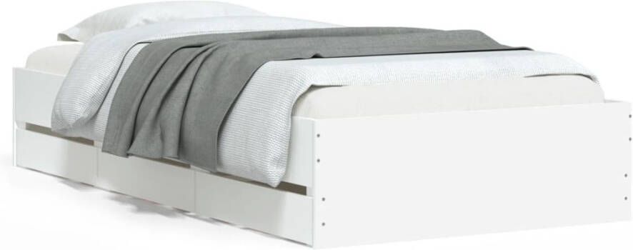 VidaXL -Bedframe-met-lades-bewerkt-hout-wit-90x190-cm