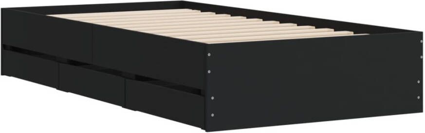 VidaXL -Bedframe-met-lades-bewerkt-hout-zwart-90x190-cm - Foto 5
