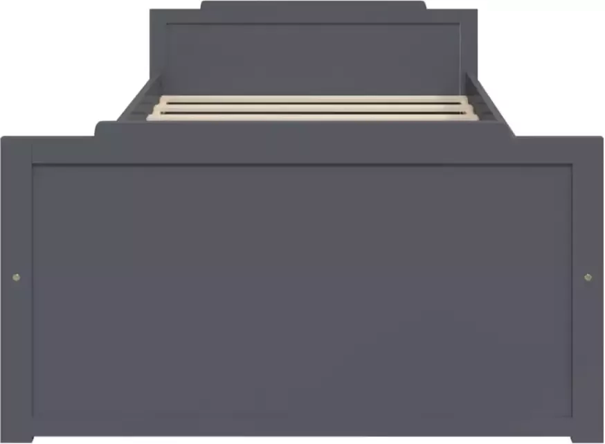 VidaXL -Bedframe-met-lades-massief-grenenhout-donkergrijs-90x200-cm - Foto 2