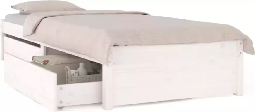 VIDAXL Bedframe met lades wit 90x200 cm