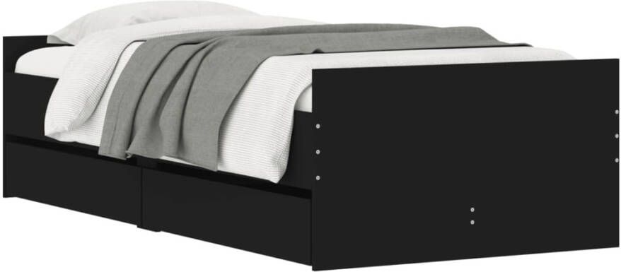 VidaXL -Bedframe-met-lades-zwart-90x190-cm