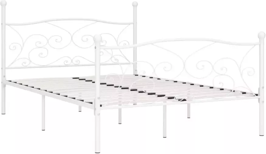 VidaXL -Bedframe-met-lattenbodem-metaal-wit-140x200-cm - Foto 4