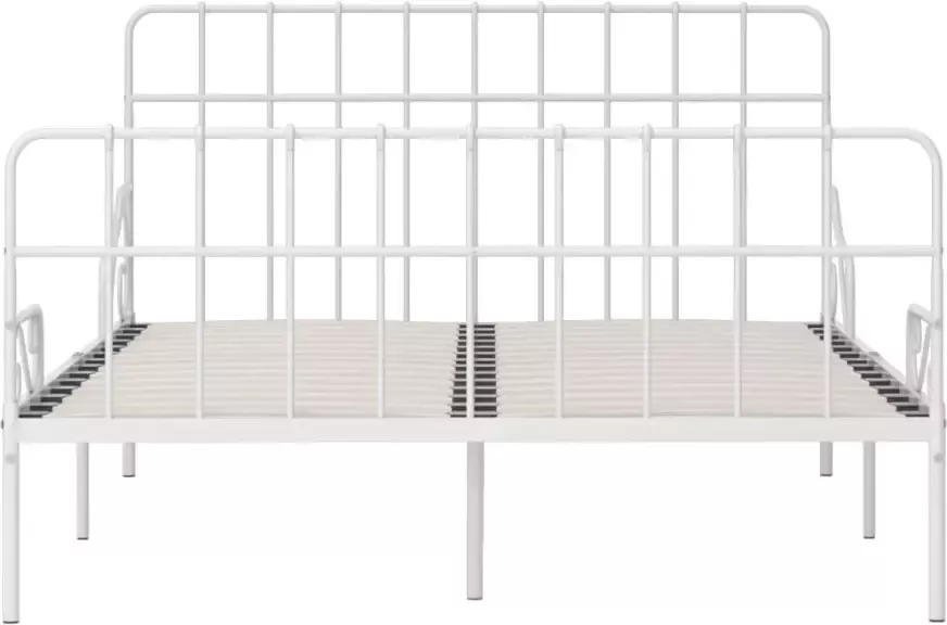 VidaXL -Bedframe-met-lattenbodem-metaal-wit-140x200-cm