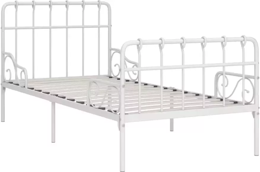 VidaXL -Bedframe-met-lattenbodem-metaal-wit-90x200-cm - Foto 4