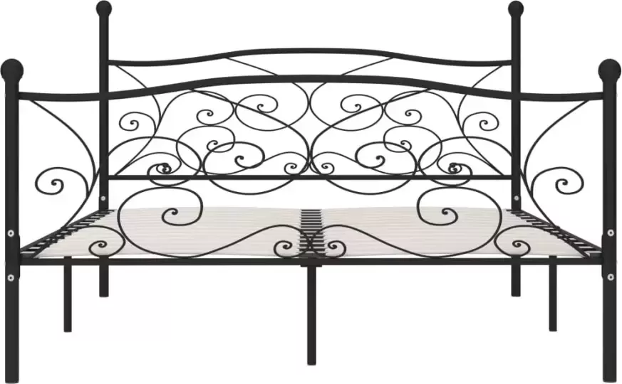 VidaXL -Bedframe-met-lattenbodem-metaal-zwart-200x200-cm