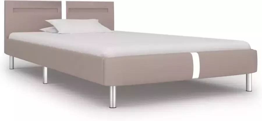 VidaXL -Bedframe-met-LED-kunstleer-cappuccino-90x200-cm - Foto 4