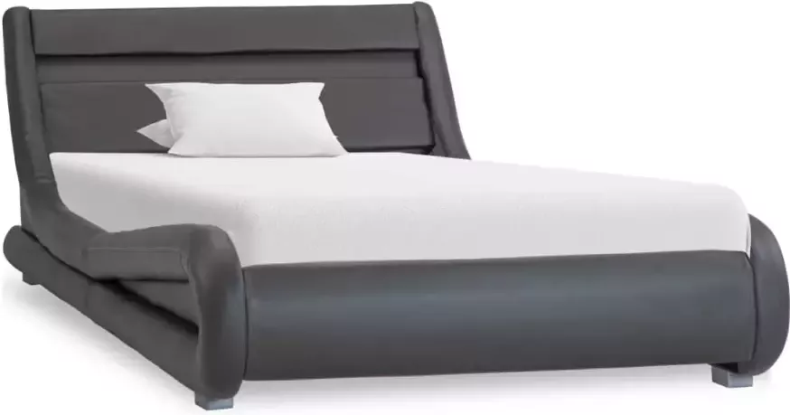 VidaXL -Bedframe-met-LED-kunstleer-grijs-100x200-cm - Foto 5