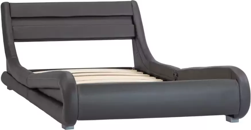 VidaXL -Bedframe-met-LED-kunstleer-grijs-100x200-cm - Foto 4