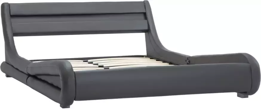 VidaXL -Bedframe-met-LED-kunstleer-grijs-140x200-cm - Foto 4