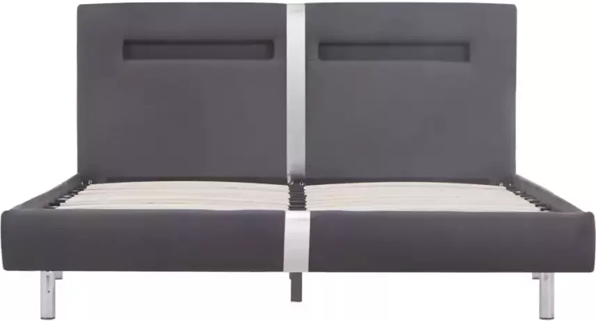 VidaXL -Bedframe-met-LED-kunstleer-grijs-140x200-cm - Foto 2