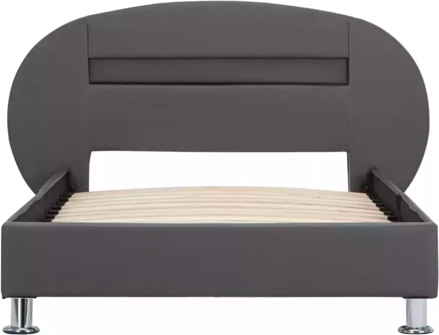 VidaXL -Bedframe-met-LED-kunstleer-grijs-90x200-cm - Foto 4