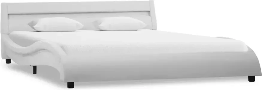 VidaXL -Bedframe-met-LED-kunstleer-wit-140x200-cm - Foto 6