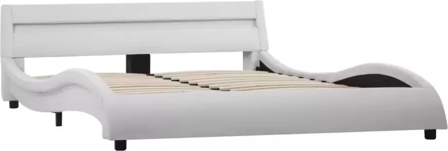 VidaXL -Bedframe-met-LED-kunstleer-wit-140x200-cm - Foto 5