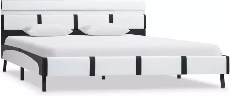 VidaXL -Bedframe-met-LED-kunstleer-wit-140x200-cm - Foto 2