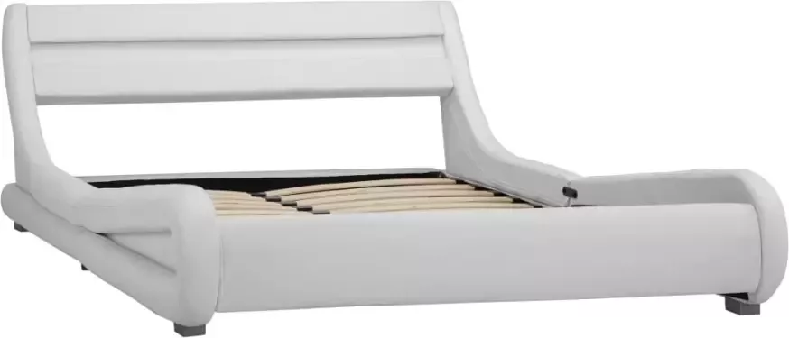 VidaXL -Bedframe-met-LED-kunstleer-wit-140x200-cm - Foto 3