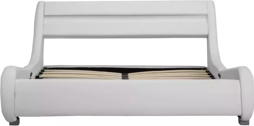 VidaXL -Bedframe-met-LED-kunstleer-wit-140x200-cm - Foto 2