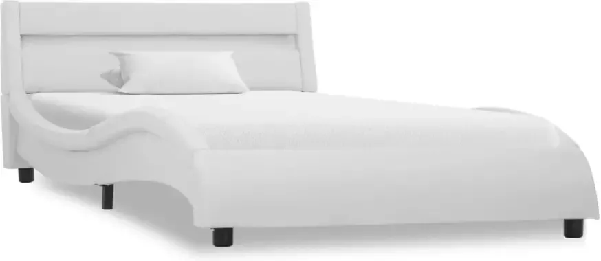 VidaXL -Bedframe-met-LED-kunstleer-wit-90x200-cm - Foto 5