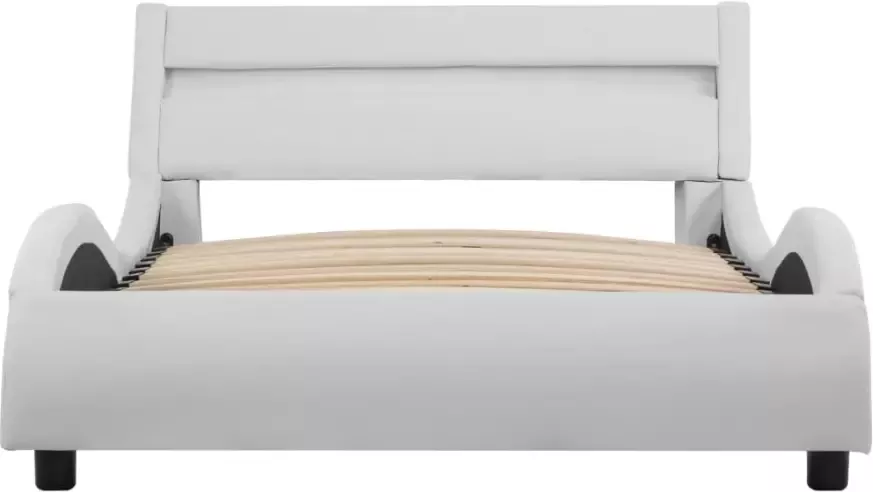 VidaXL -Bedframe-met-LED-kunstleer-wit-90x200-cm - Foto 3