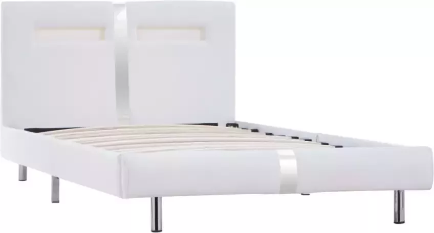VidaXL -Bedframe-met-LED-kunstleer-wit-90x200-cm - Foto 3
