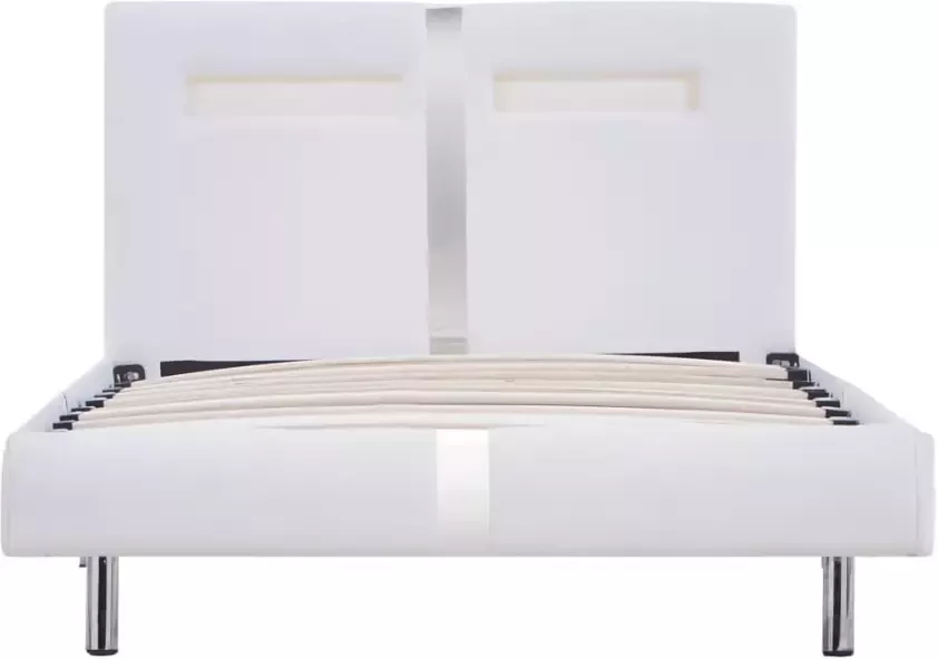 VidaXL -Bedframe-met-LED-kunstleer-wit-90x200-cm - Foto 2