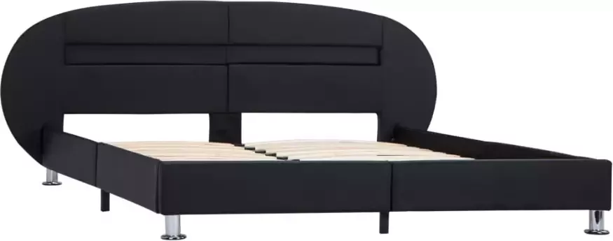 VidaXL -Bedframe-met-LED-kunstleer-zwart-140x200-cm - Foto 3