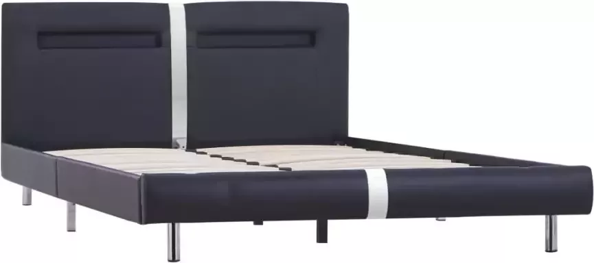 VidaXL -Bedframe-met-LED-kunstleer-zwart-140x200-cm - Foto 3
