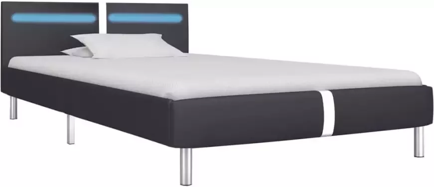 VidaXL -Bedframe-met-LED-kunstleer-zwart-90x200-cm - Foto 3