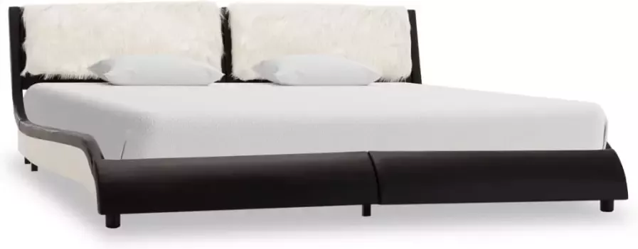 VidaXL -Bedframe-met-LED-kunstleer-zwart-en-wit-180x200-cm - Foto 5