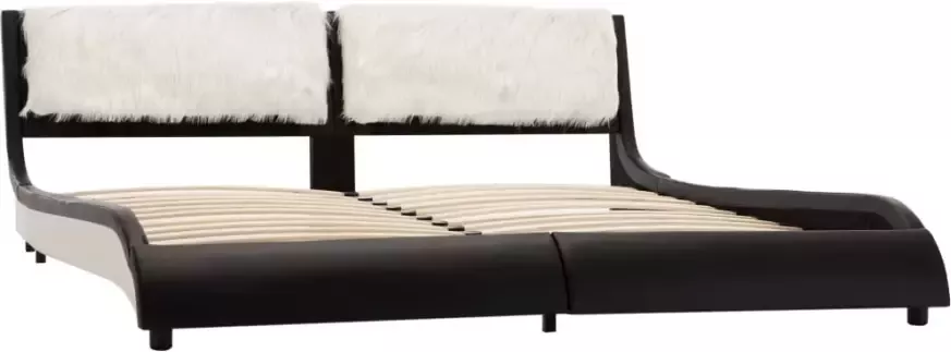 VidaXL -Bedframe-met-LED-kunstleer-zwart-en-wit-180x200-cm - Foto 6